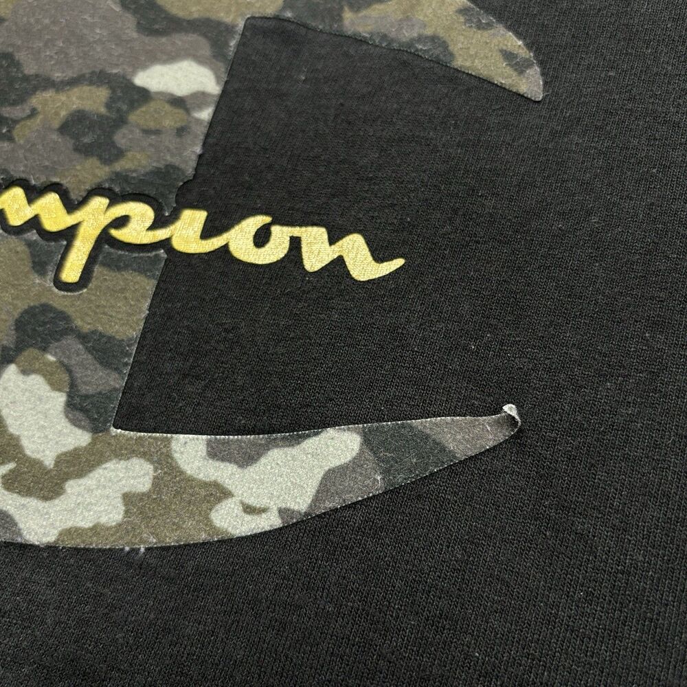Champion Mens Medium Black Camouflage Logo Short Sleeve Tshirt - Picture 5 of 7